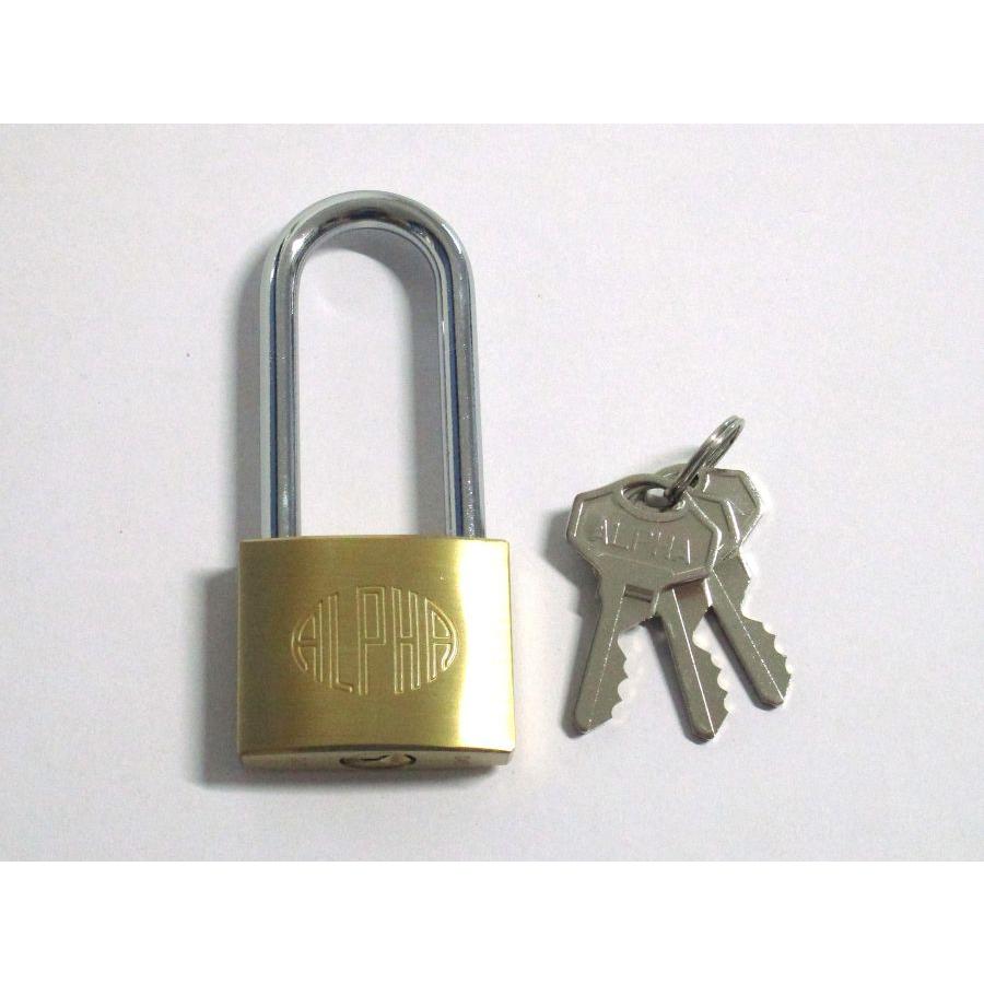 ALPHA 南京錠 鍵付き ALPHA（アルファ）吊長南京錠 1000番40ミリ吊長50ミリ 別カギタイプ