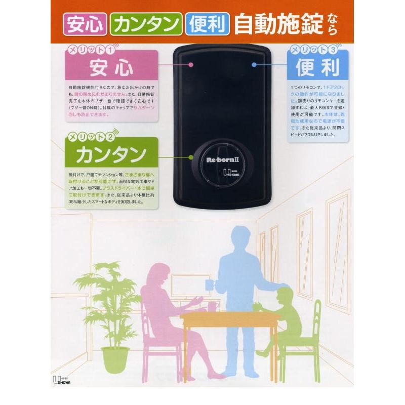 後付けリモコン電気錠 リボーン2(REBORN2) LSPタイプ 昭和 ユーシン 