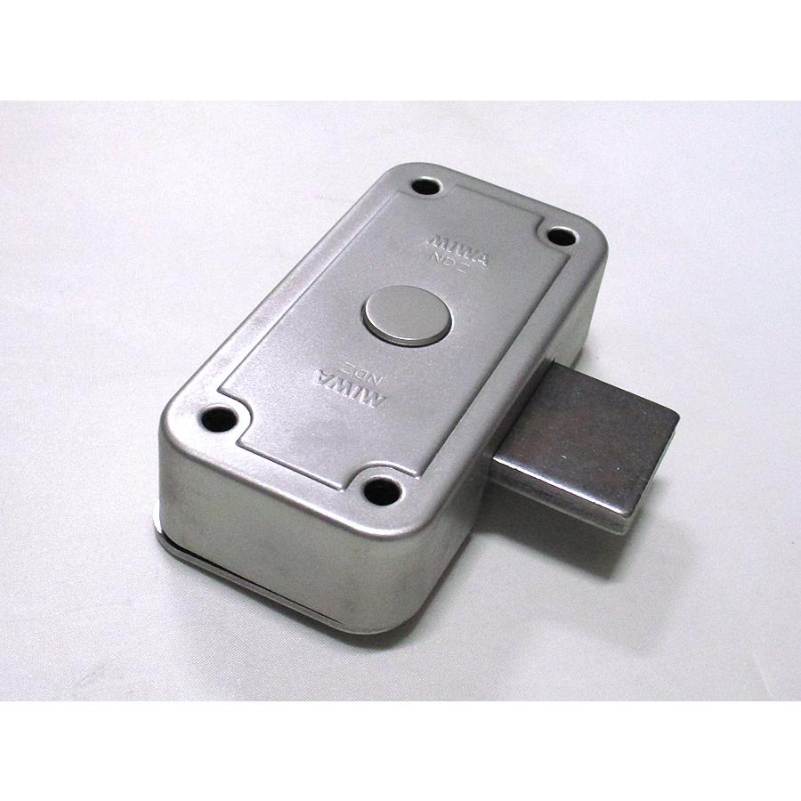 ミワロックU9-NDZ-2 面付補助錠 ステン色 受座付 扉厚33〜42ミリ MIWA