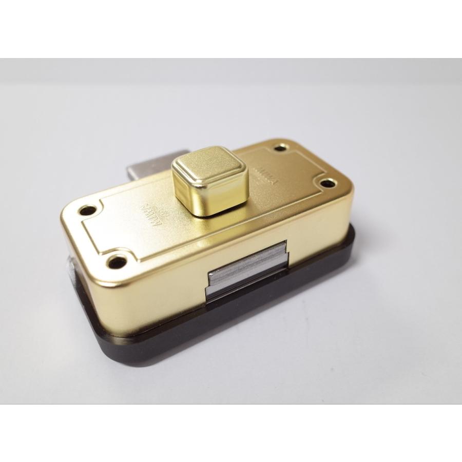 ミワロックPR-NDZ-1AT 面付補助錠 GP色(ゴールド色) 受座付 扉厚33〜42