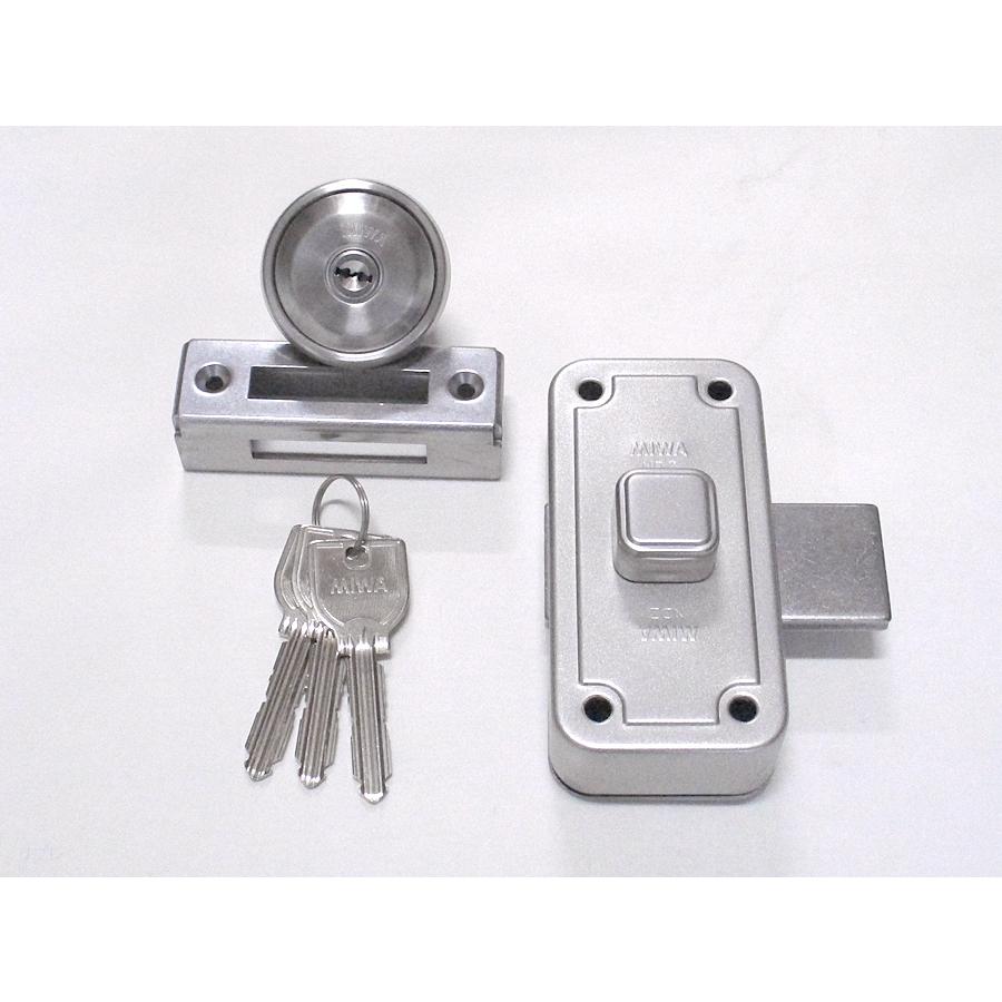 ミワロックUR-NDZ-1 面付補助錠 ステン色 受座付 扉厚33〜42ミリ MIWA