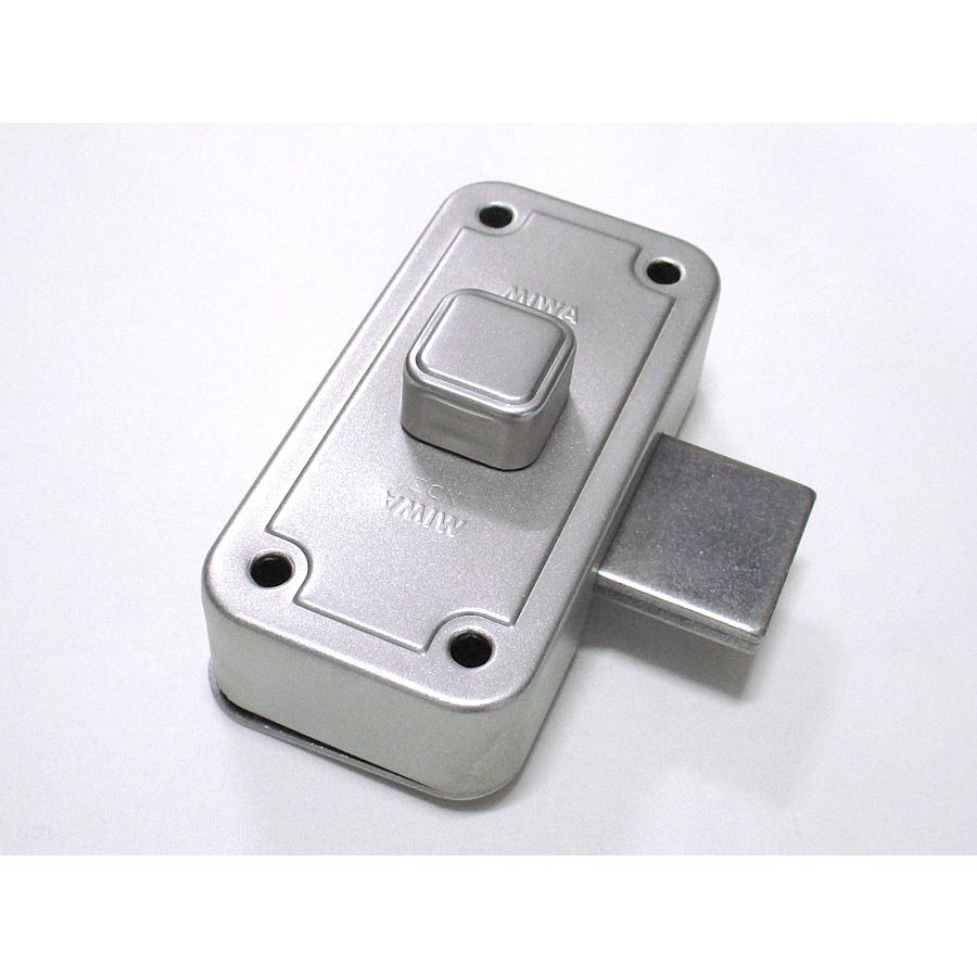 ミワロックUR-NDZ-1 面付補助錠 ステン色 受座付 扉厚33〜42ミリ MIWA