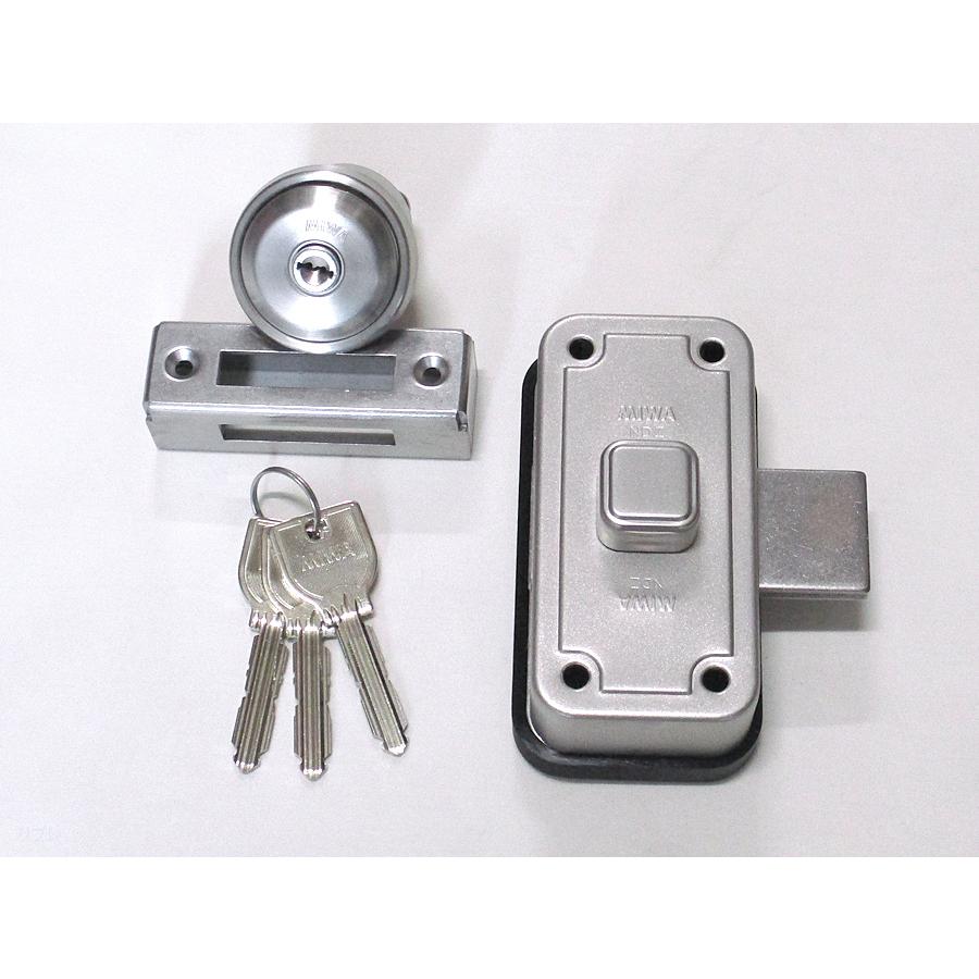 ミワロックUR-NDZ-1AT 面付補助錠 ステン色 受座付 扉厚33〜42ミリ