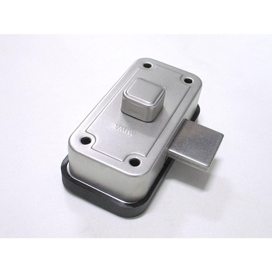 ミワロックUR-NDZ-1AT 面付補助錠 ステン色 受座付 扉厚33〜42ミリ