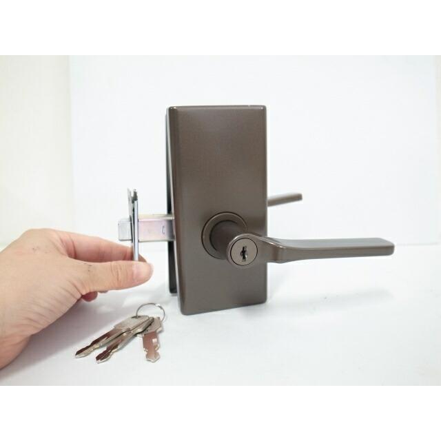 GIA かんたん取替レバーハンドル 358-ML-B-5060長座鍵付錠 ブロンズ色