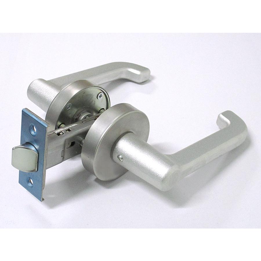 ミワロックチューブラーレバーハンドルセット 空錠タイプシルバー色