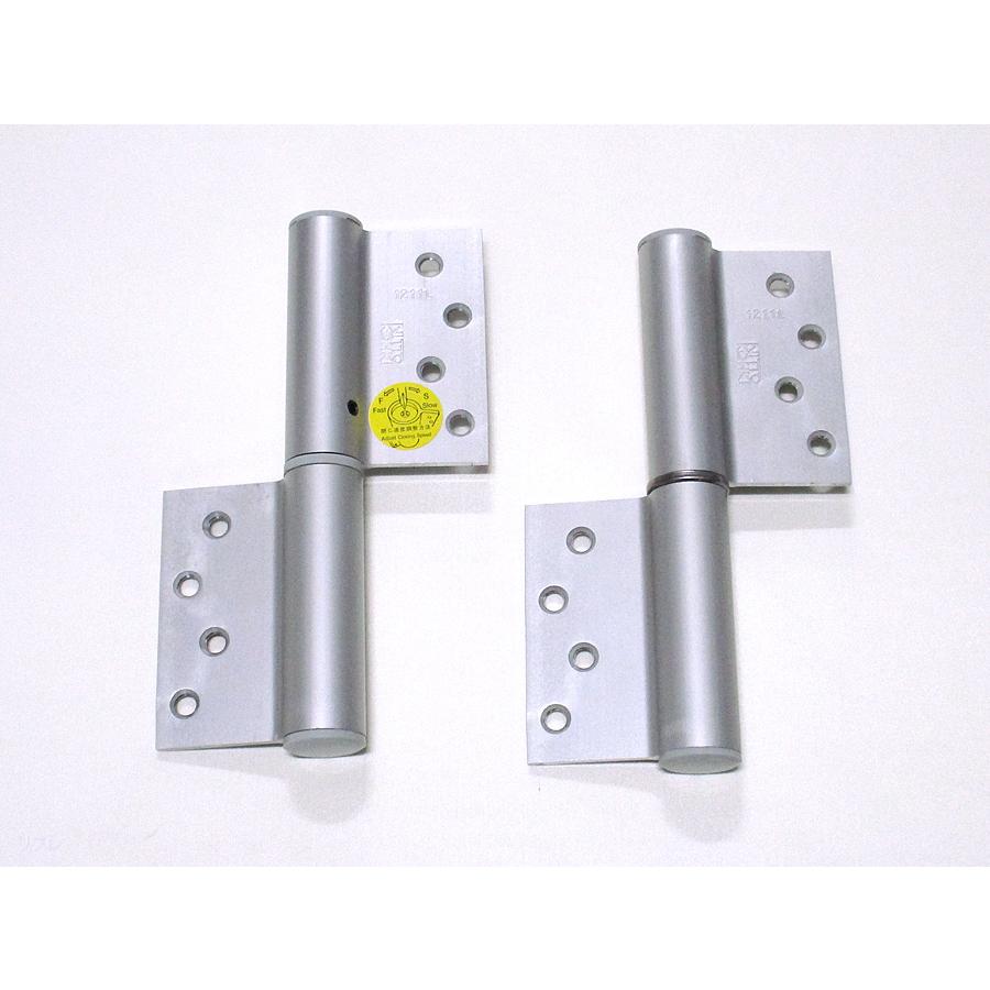 デンセイオートヒンジ1211L ストップなし左勝手シルバー色面付型 日