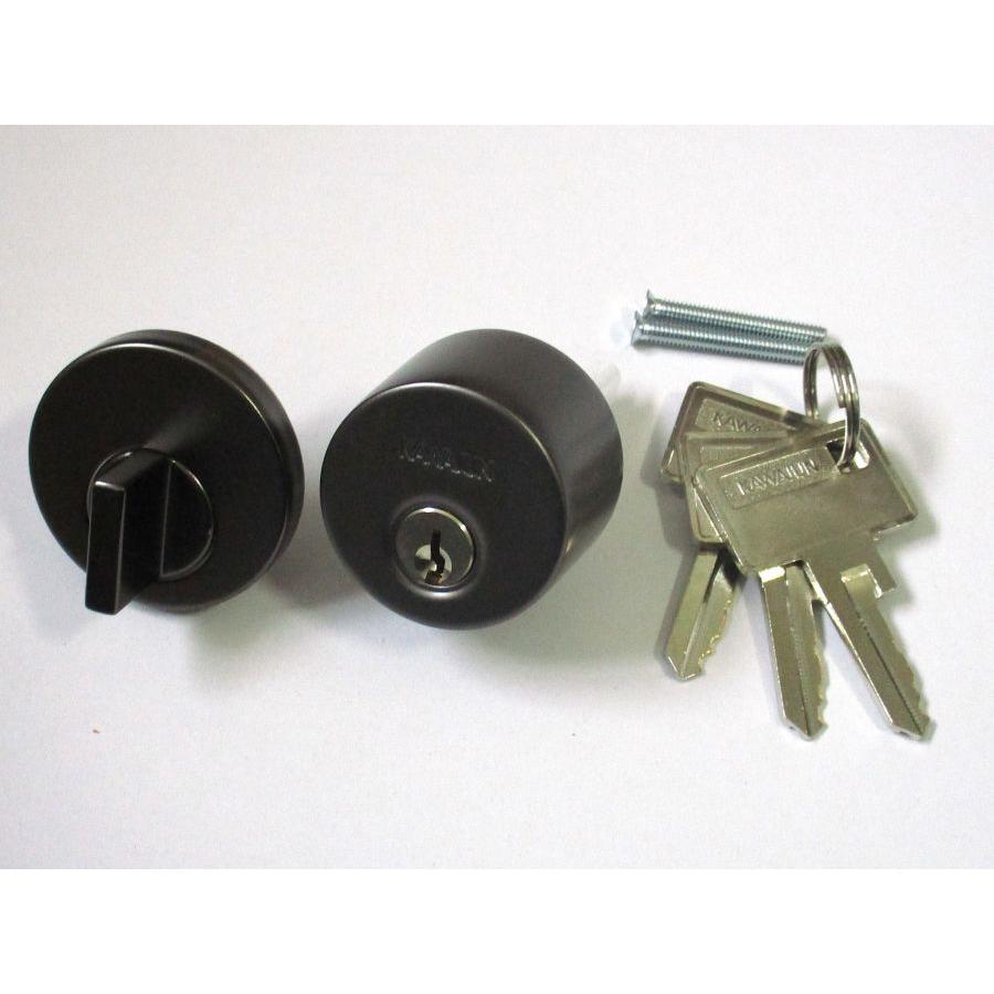 カワジュン(KAWAJUN) 丸型簡易錠サムターンセット ブロンズ色 KLJ3C4Q