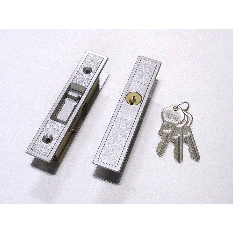 ヒナカ社製 ピンシリンダータイプ取替引違戸錠 GA-800シルバー 引戸錠