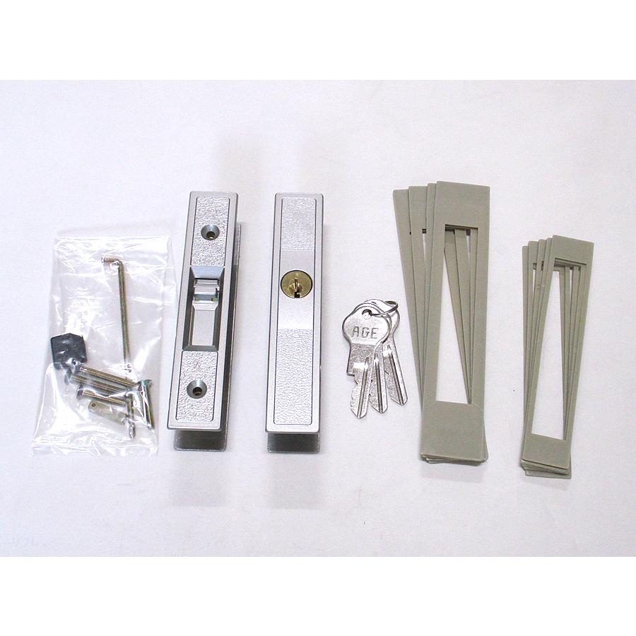ヒナカ社製 ピンシリンダータイプ取替引違戸錠 GA-800シルバー 引戸錠