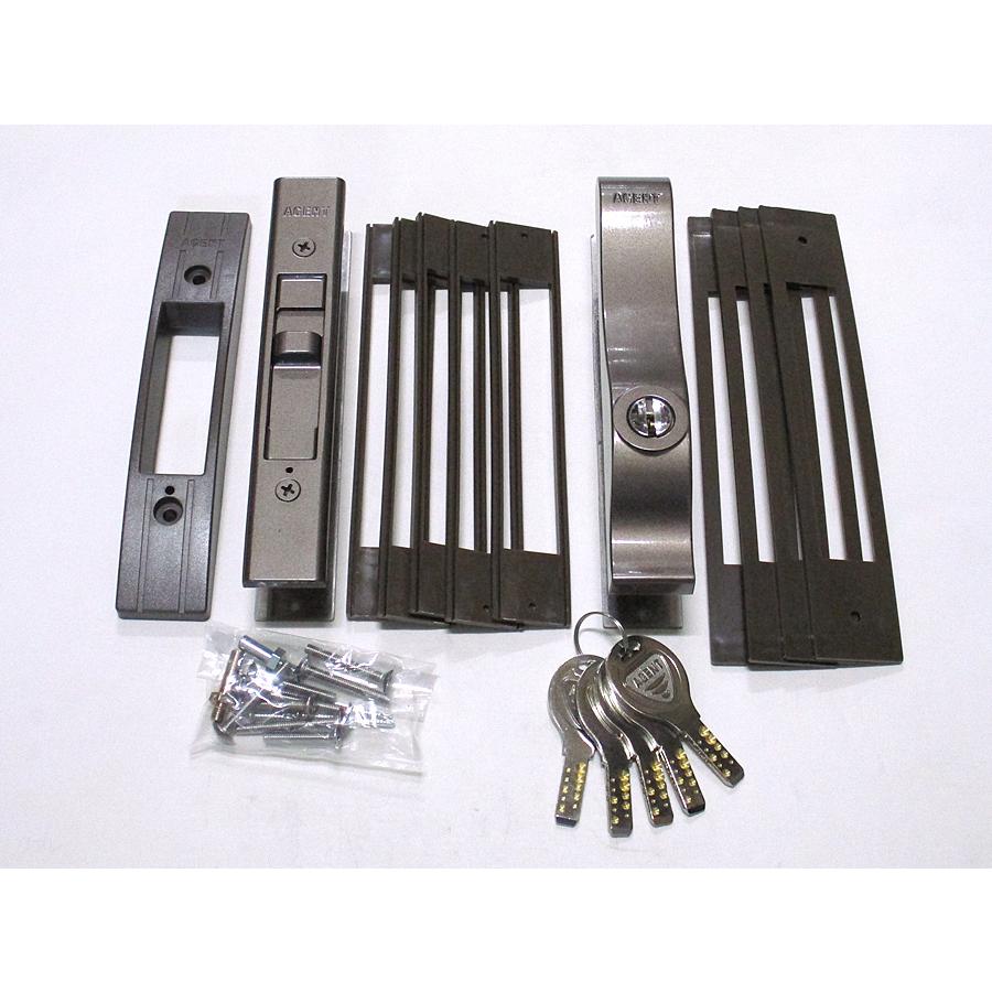 エージェント社製 ディンプルキータイプ万能引違戸錠 BJ-1 ブロンズ色