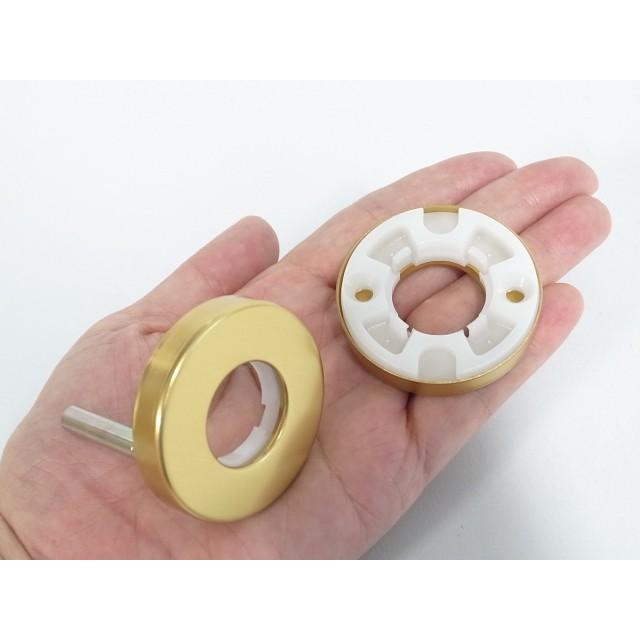 ゴール社 レバーハンドル用丸座中ワンセット ゴールド色 直径45ミリ