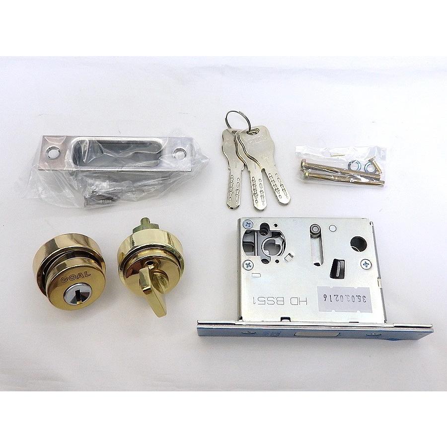 ゴール社本締錠 GP-HD-5 金鏡面色(金ピカ色、#22) バックセット51ミリ