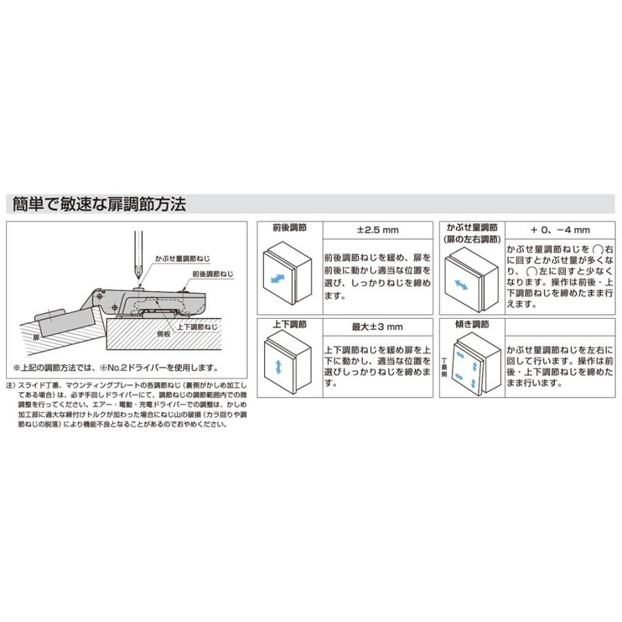 LAMP ワンタッチスライド丁番 厚扉用 H230-C26/26T カップ径Φ40 全かぶせ キャッチ付|reple|15