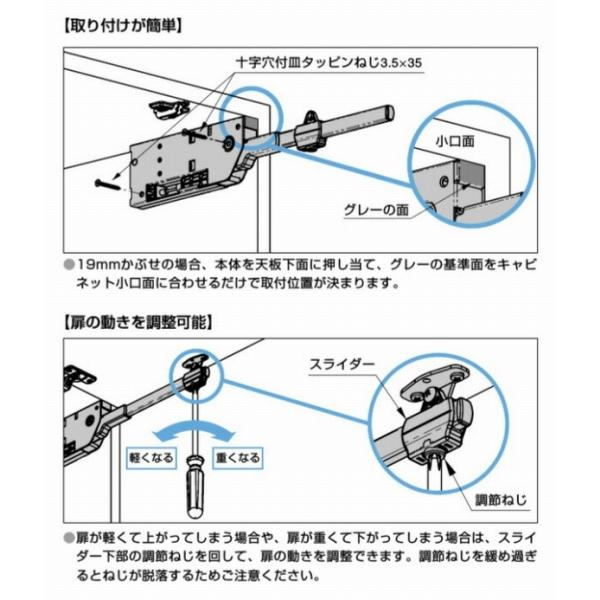 LAMP 上開き扉用ラプコンステーSLS-ELAN-MLS(左用)スガツネ ラプコン 