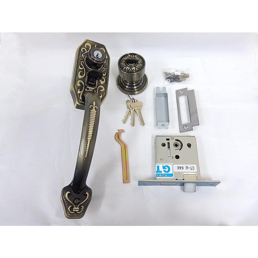 ゴール サムラッチハンドル錠 P-CT-5 NIC #71 CAP 64x40 アンティック