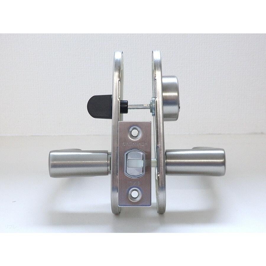 長沢製作所 室内用レバーハンドルチューブラ錠小判座 シリンダー付
