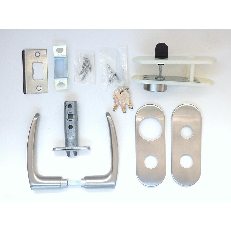 長沢製作所 室内用レバーハンドルチューブラ錠小判座 シリンダー付