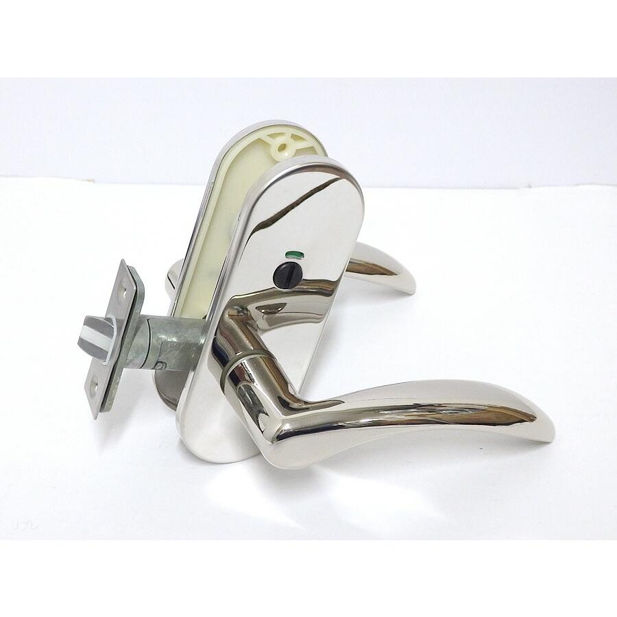 長沢製作所 室内用レバーハンドルチューブラ錠ロカイユ 小判座 表示錠