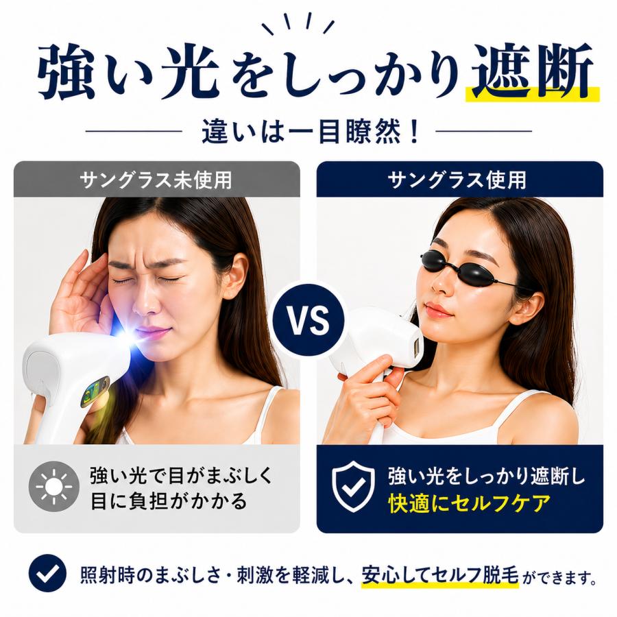 脱毛 サングラス メガネ 遮光 ゴーグル アイガード : MoZoo - 通販