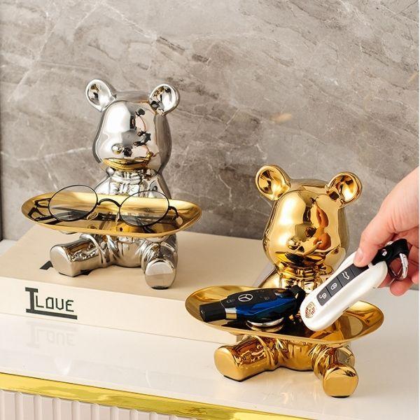 鍵置き 小物入れ トレイ クマ インテリア 置物 : MoZoo - 通販 - Yahoo