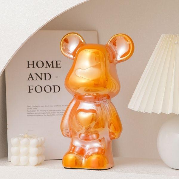 カラフルなクマの置物 オレンジ アニマル置物（くま） -100均 通販 ダイソーオンラインショップ