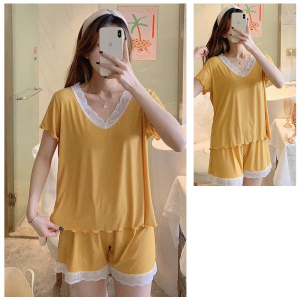 ルームウェア レディース 半袖 パジャマ さらさら レース セットアップ ナイトウェア 上下セット 夏 |  | 07
