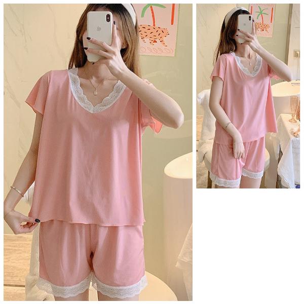 ルームウェア レディース 半袖 パジャマ さらさら レース セットアップ ナイトウェア 上下セット 夏 |  | 09