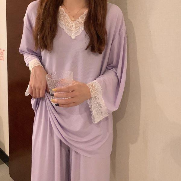 パジャマ ルームウェア レディース レース 長袖 セットアップ 春秋 |  | 10