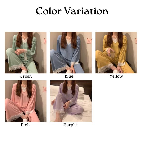 パジャマ ルームウェア レディース レース 長袖 セットアップ 春秋 |  | 11