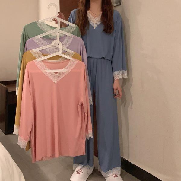 パジャマ ルームウェア レディース レース 長袖 セットアップ 春秋 |  | 13