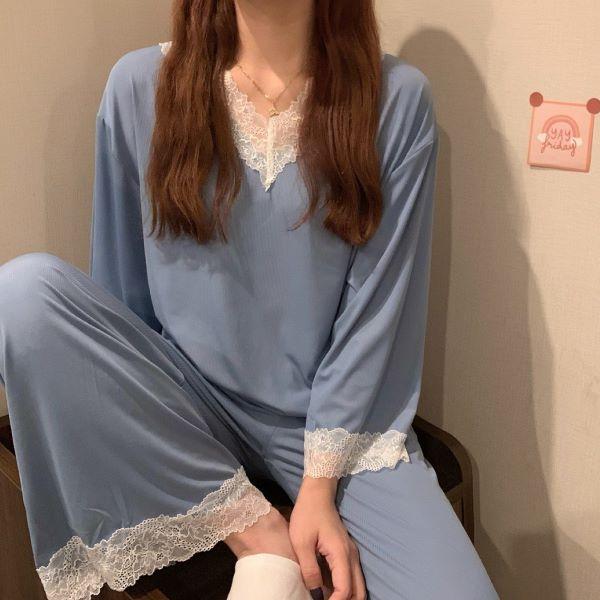 パジャマ ルームウェア レディース レース 長袖 セットアップ 春秋 |  | 04