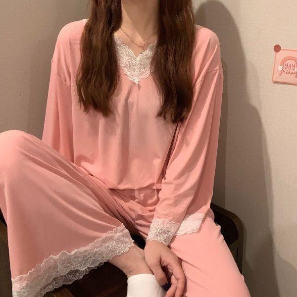 パジャマ ルームウェア レディース レース 長袖 セットアップ 春秋 |  | 07