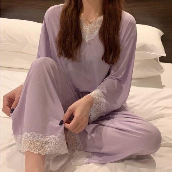 パジャマ ルームウェア レディース レース 長袖 セットアップ 春秋 |  | 09