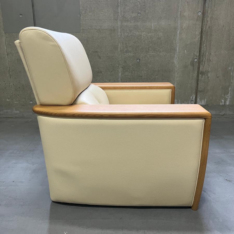 浜本工芸　1人掛けソファ 浜本工芸】1人掛けソファ A-3908(75) 布Aタイプ クレオGR／CA(カフェ