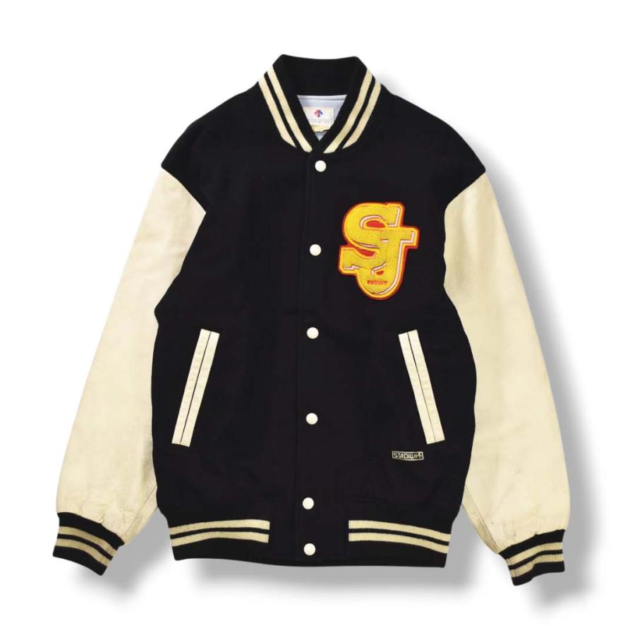 DESCENTE（デサント） 80sヴィンテージ 袖レザー メルトン スタジャン