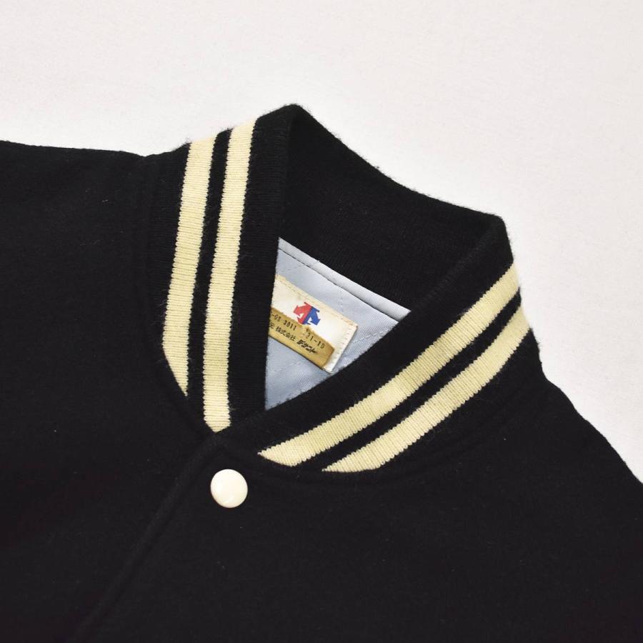 DESCENTE（デサント） 80sヴィンテージ 袖レザー メルトン スタジャン