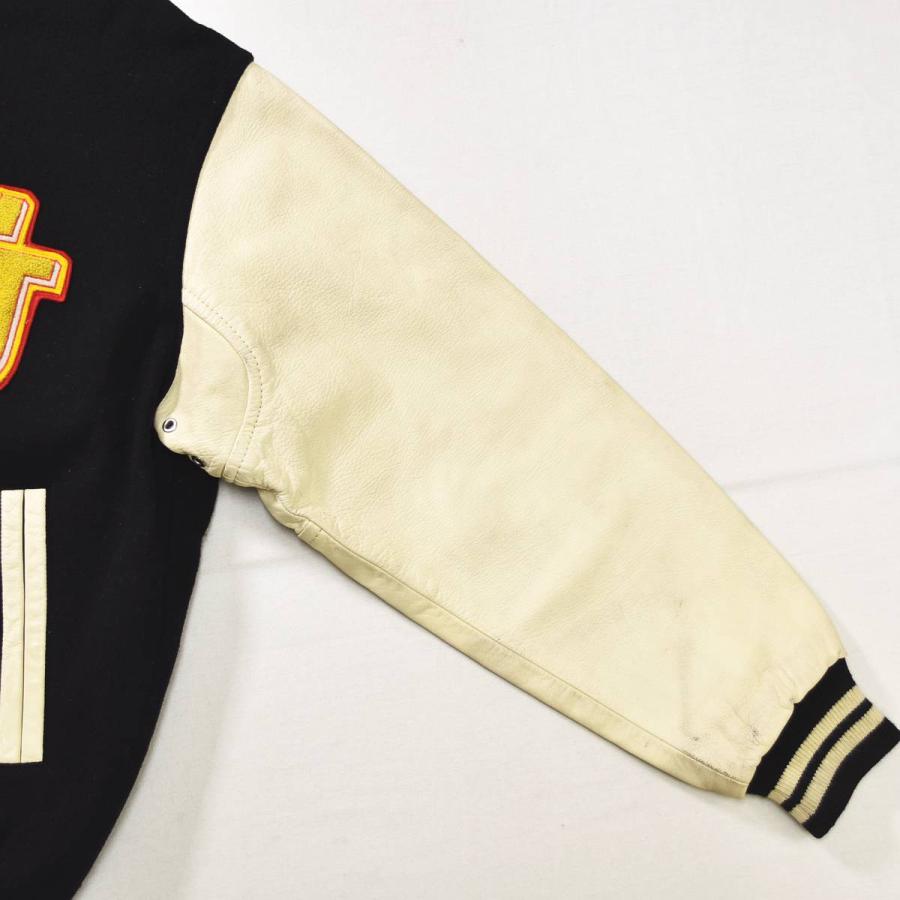DESCENTE（デサント） 80sヴィンテージ 袖レザー メルトン スタジャン 