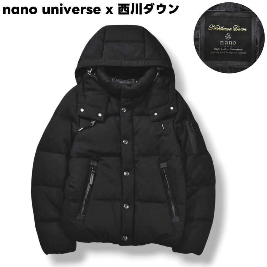 極美品★ナノユニバース 西川ダウン★別注 切り替えジャージー ダウンジャケット NANO universe（ナノ・ユニバース） ダウンジャケット ダウン 「西川