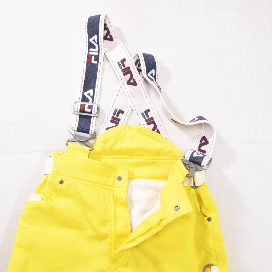 フィラ FILA スキー ウェア セットアップ 上下 ジャケット x パンツ L／M イエロー x ブルー ウィンター スポーツ ウェア スノボ スノーボード メンズの画像