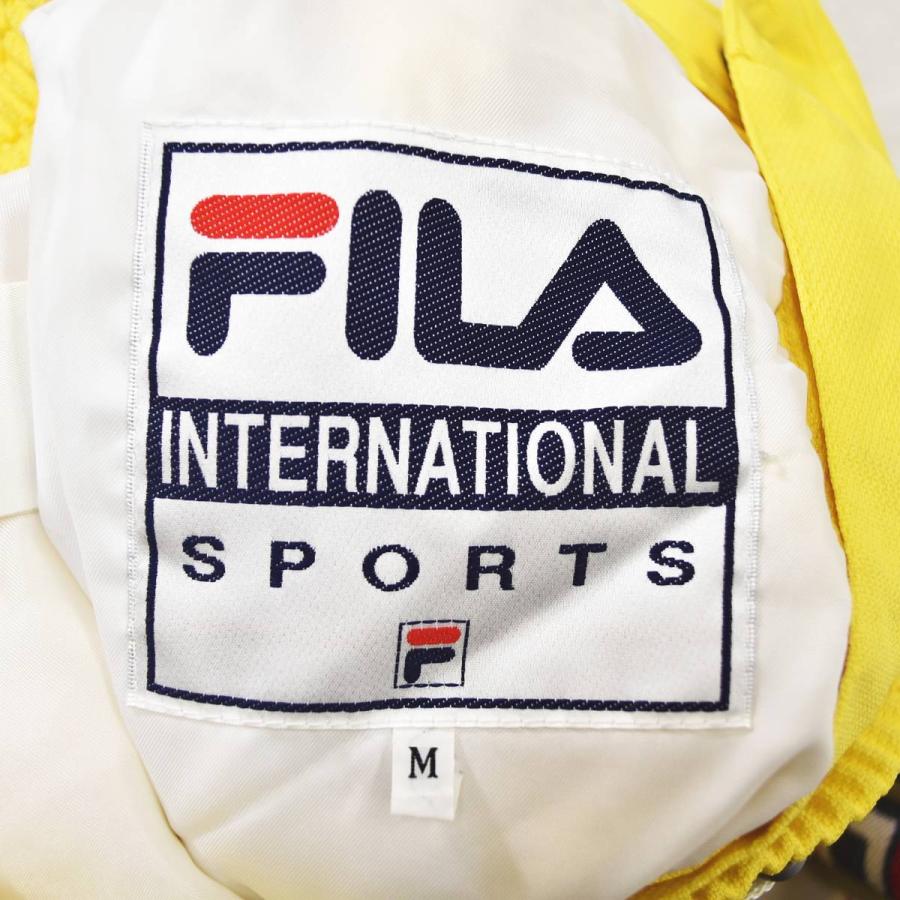 フィラ FILA スキー ウェア セットアップ 上下 ジャケット x パンツ L／M イエロー x ブルー ウィンター スポーツ ウェア スノボ スノーボード メンズの画像