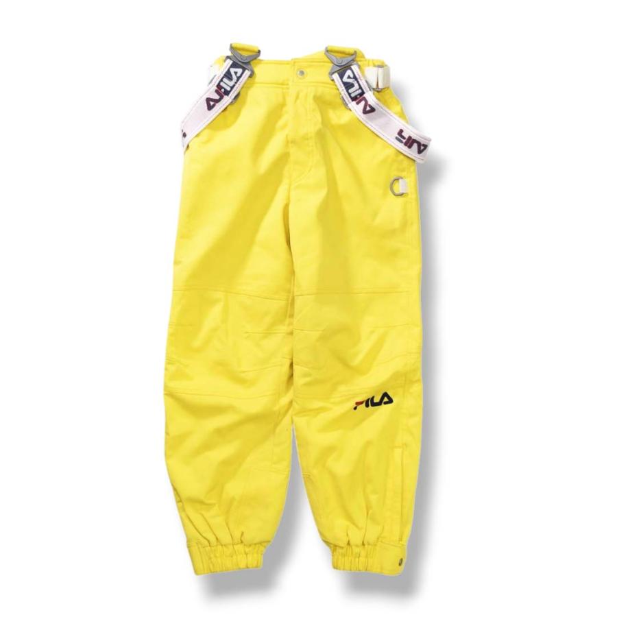 フィラ FILA スキー ウェア セットアップ 上下 ジャケット x パンツ L／M イエロー x ブルー ウィンター スポーツ ウェア スノボ スノーボード メンズの画像