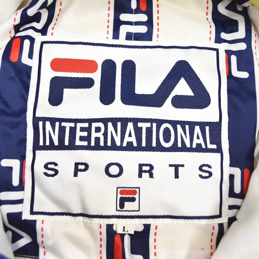 フィラ FILA スキー ウェア セットアップ 上下 ジャケット x パンツ L／M イエロー x ブルー ウィンター スポーツ ウェア スノボ スノーボード メンズの画像
