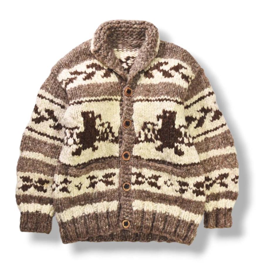 ビンテージ　カウチン　レア魚柄　サイズLからXL VINTAGE 90s ヴィンテージ unknown カウチン ニット セーター