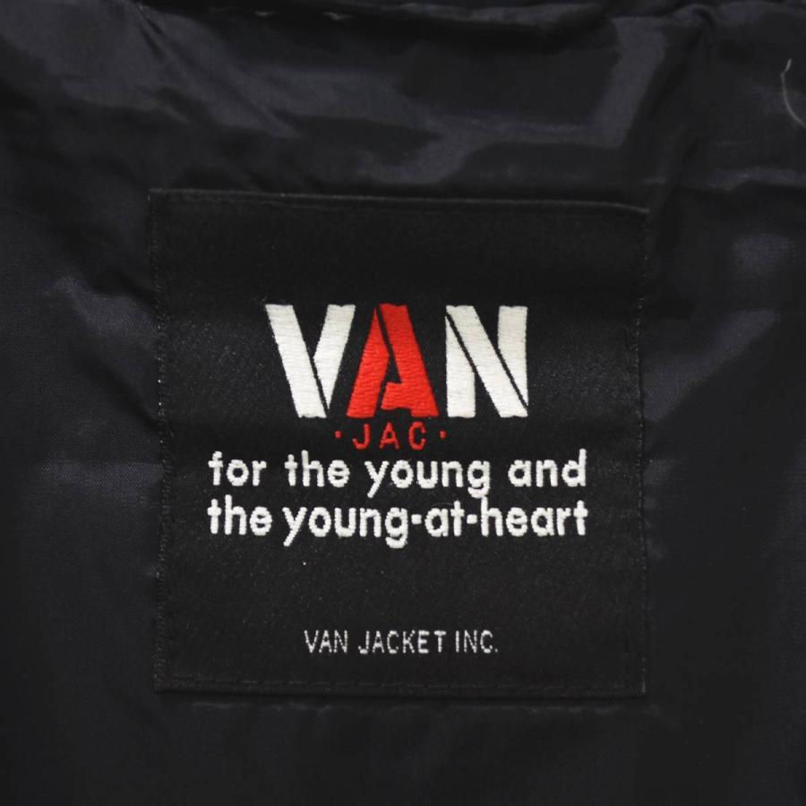 90s ヴィンテージ ヴァン ヂャケット VAN JACKET INC キルティング ダウン ジャケット ジップアップ ジャンパー ウィンドブレーカー M ブラック アメカジ メンズ_4