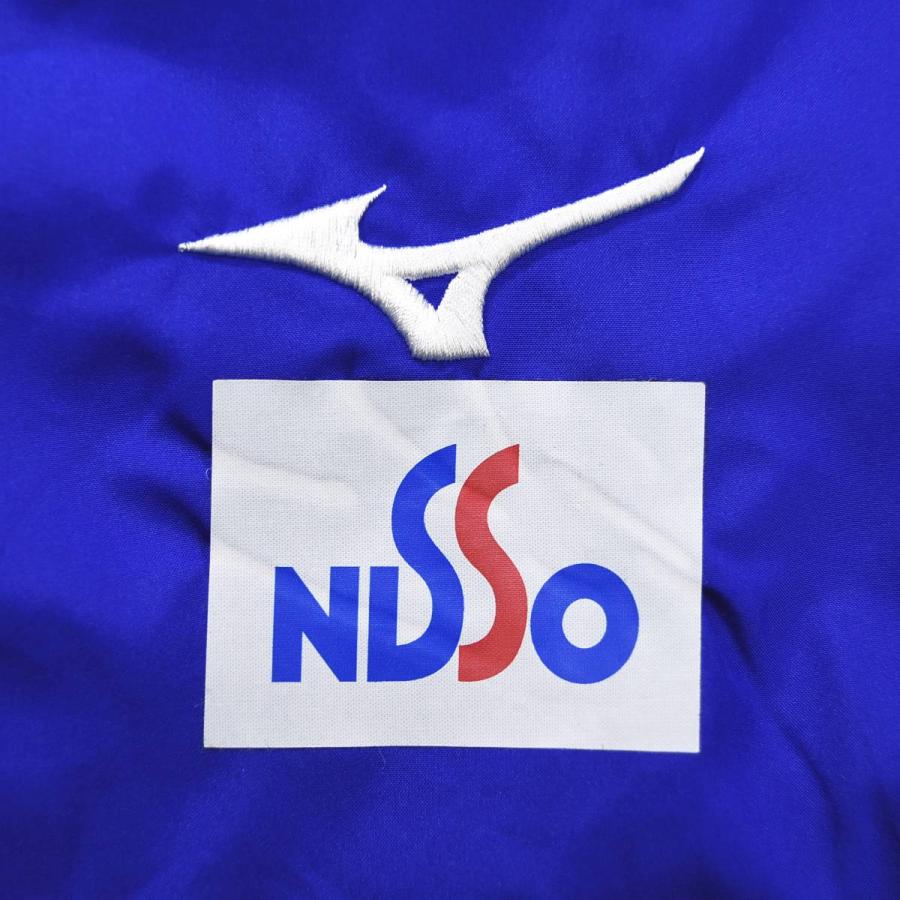 日本製 ミズノ MIZUNO 神奈川大学 陸上競技部 駅伝 ウィンド ジャケット ジップアップ ラグランスリーブ カレッジ ロゴ プリント ランニング M ブルー メンズの画像