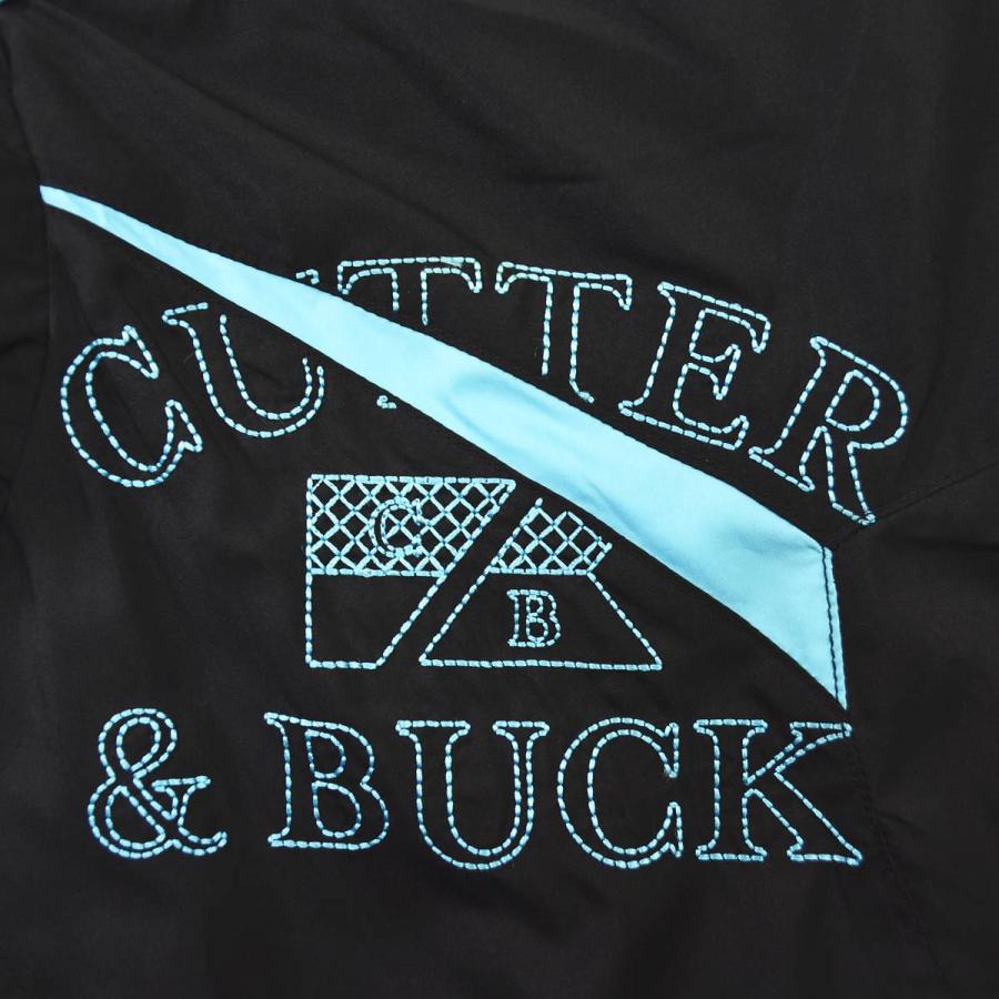 カッターアンドバック CUTTER＆BUCK 長袖 x 半袖 切替 ウィンド ジャケット ラグランスリーブ 裏地 メッシュ 刺繍 M ブラック メンズ_5