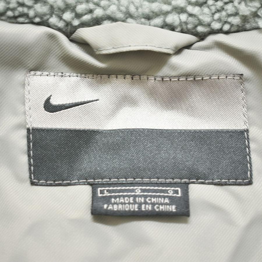 ナイキ NIKE ベンチコート ナイロン ジャンパー ウィンドブレーカー パーカー ラグランスリーブ 裏地 中綿 キルティング フリース L ブラック メンズ_5