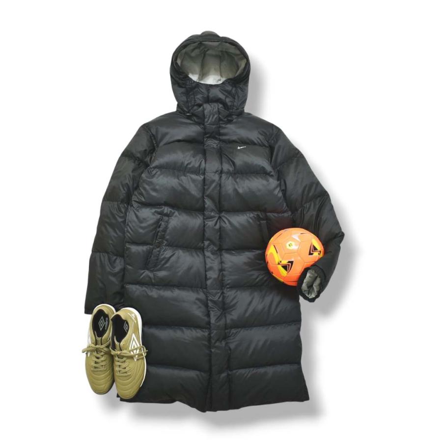 ナイキ NIKE キルティング ダウン ベンチ コート パーカー ウィンドブレーカー ロング ジャンパー スウッシュ ロゴ プリント M ブラック スポーツ ウェア メンズ_1