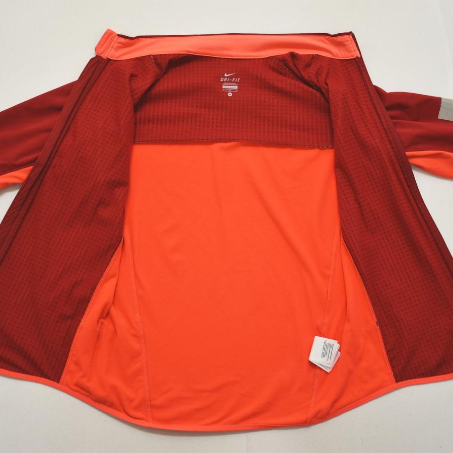 ナイキ NIKE ドライフィット DRI−FIT スウッシュ ロゴ プリント ストレッチ ウィンド ジャケット ラグランスリーブ 裏起毛 M レッド スポーツ ウェア メンズ_4